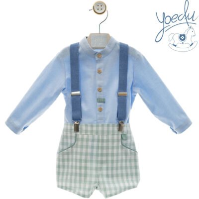 Conjunto bebe manga larga con tirantes